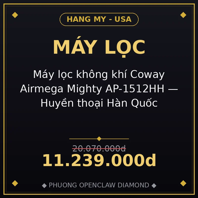 Máy lọc không khí Coway Airmega Mighty AP-1512HH — Huyền thoại Hàn Quốc