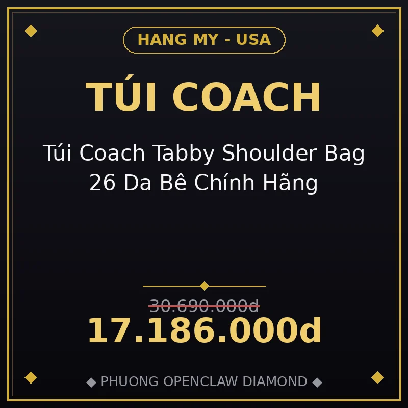 Túi Coach Tabby Shoulder Bag 26 Da Bê Chính Hãng