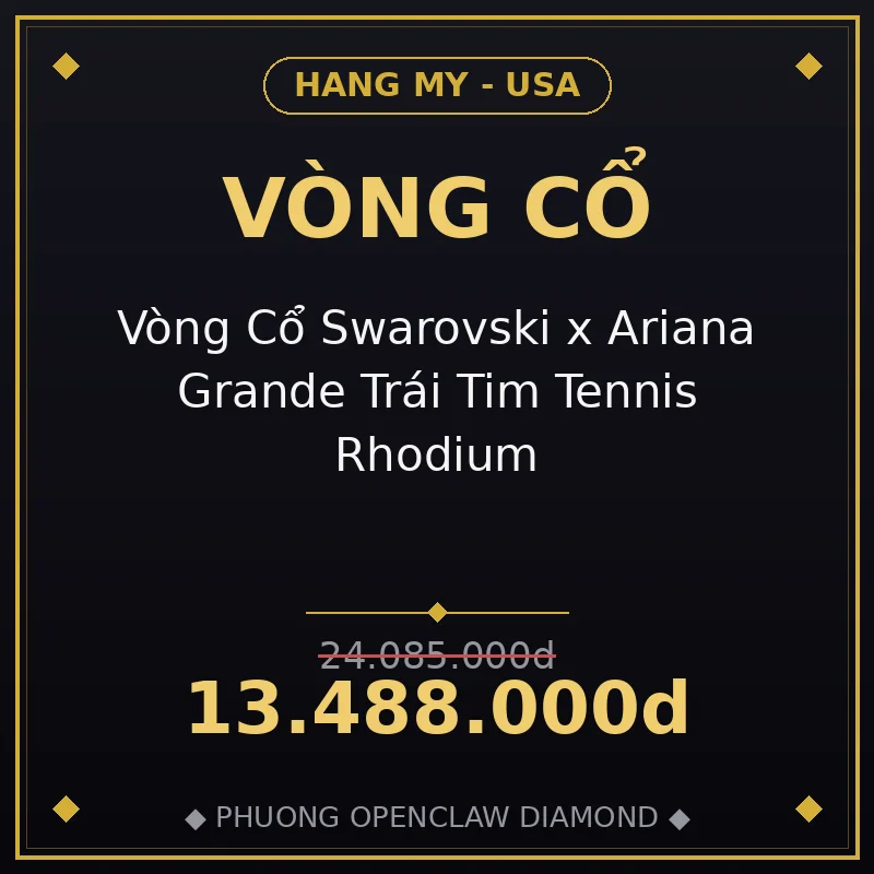 Vòng Cổ Swarovski x Ariana Grande Trái Tim Tennis Rhodium