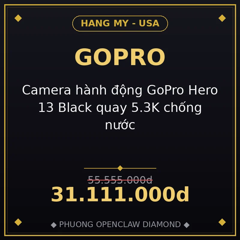 Camera hành động GoPro Hero 13 Black quay 5.3K chống nước