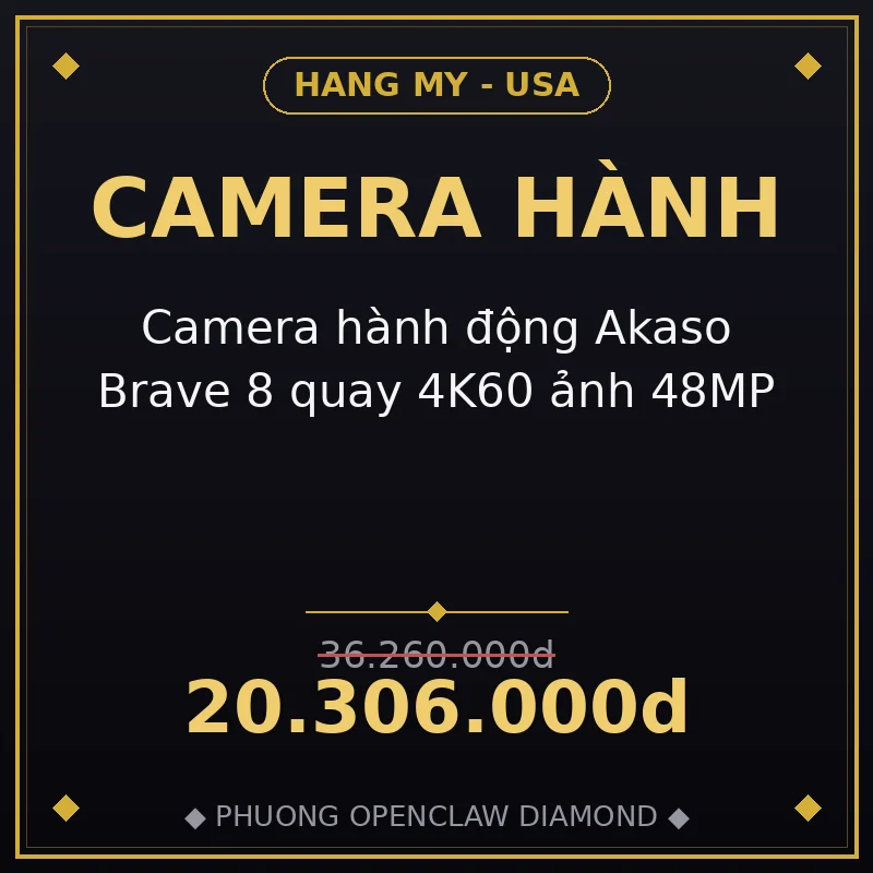 Camera hành động Akaso Brave 8 quay 4K60 ảnh 48MP