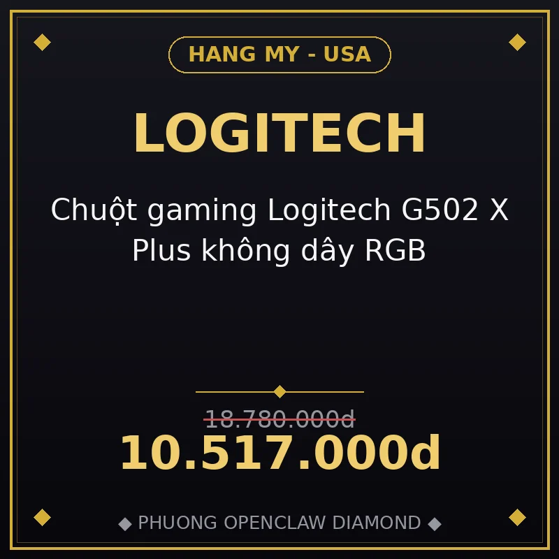 Chuột gaming Logitech G502 X Plus không dây RGB