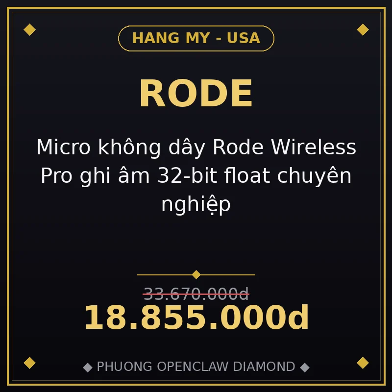 Micro không dây Rode Wireless Pro ghi âm 32-bit float chuyên nghiệp