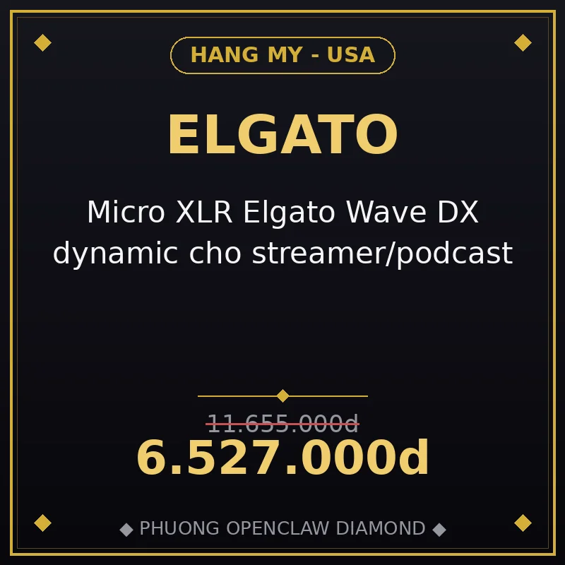 Micro XLR Elgato Wave DX dynamic cho streamer/podcast