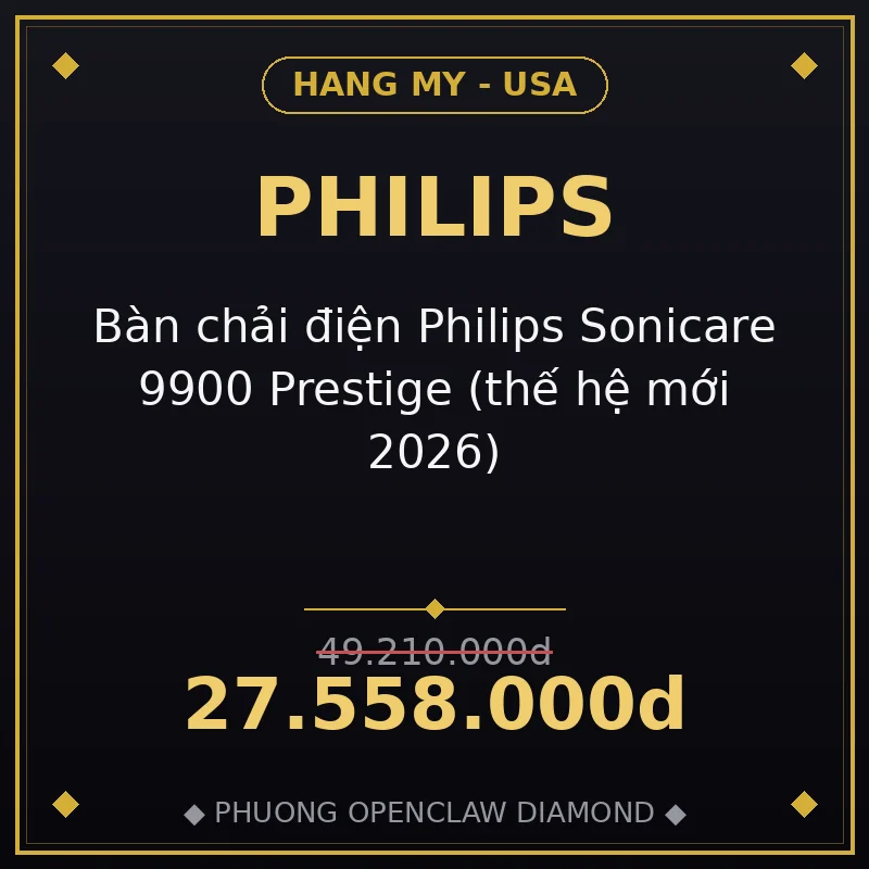 Bàn chải điện Philips Sonicare 9900 Prestige (thế hệ mới 2026)