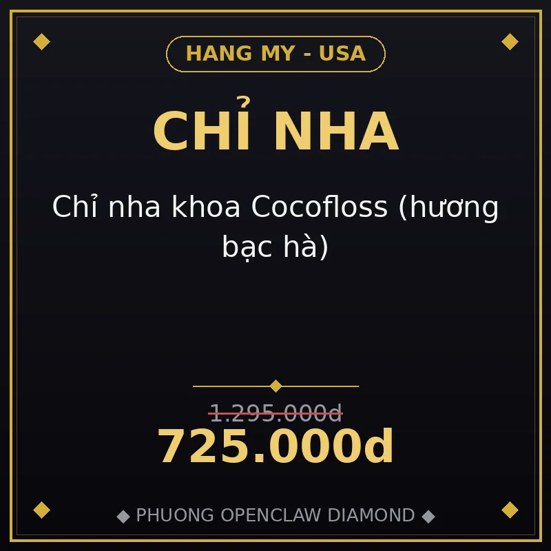 Chỉ nha khoa Cocofloss (hương bạc hà)