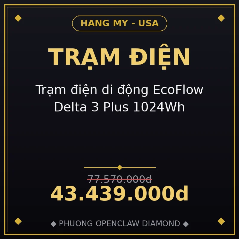Trạm điện di động EcoFlow Delta 3 Plus 1024Wh