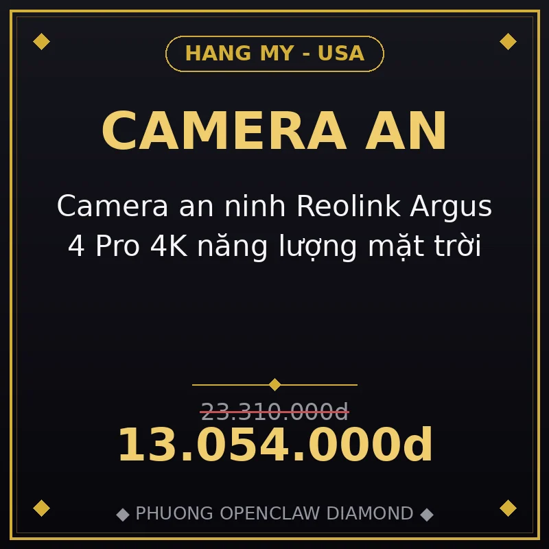 Camera an ninh Reolink Argus 4 Pro 4K năng lượng mặt trời