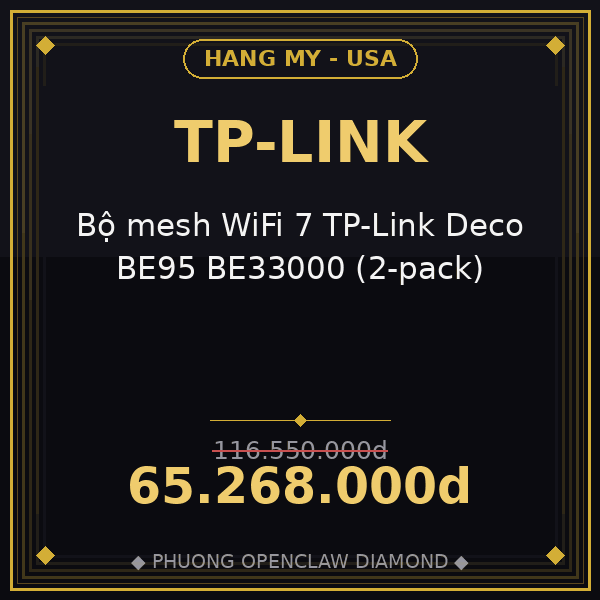 Bộ mesh WiFi 7 TP-Link Deco BE95 BE33000 (2-pack)