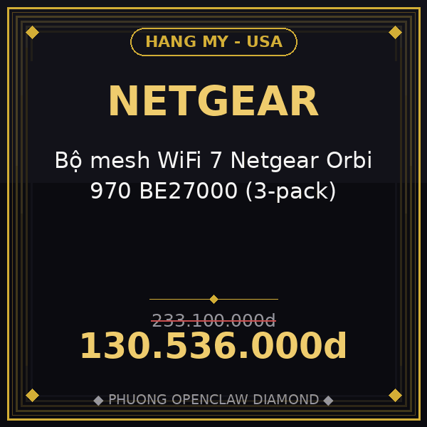 Bộ mesh WiFi 7 Netgear Orbi 970 BE27000 (3-pack)
