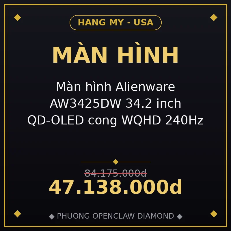 Màn hình Alienware AW3425DW 34.2 inch QD-OLED cong WQHD 240Hz