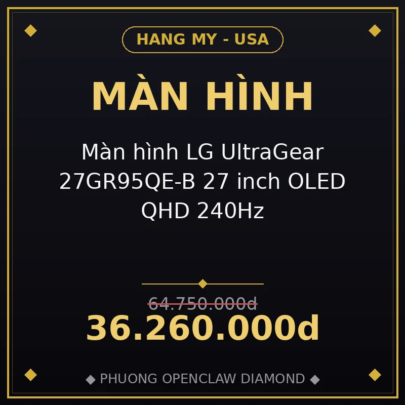 Màn hình LG UltraGear 27GR95QE-B 27 inch OLED QHD 240Hz