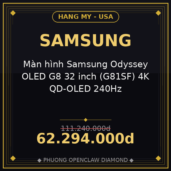 Màn hình Samsung Odyssey OLED G8 32 inch (G81SF) 4K QD-OLED 240Hz