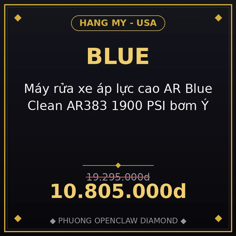 Máy rửa xe áp lực cao AR Blue Clean AR383 1900 PSI bơm Ý