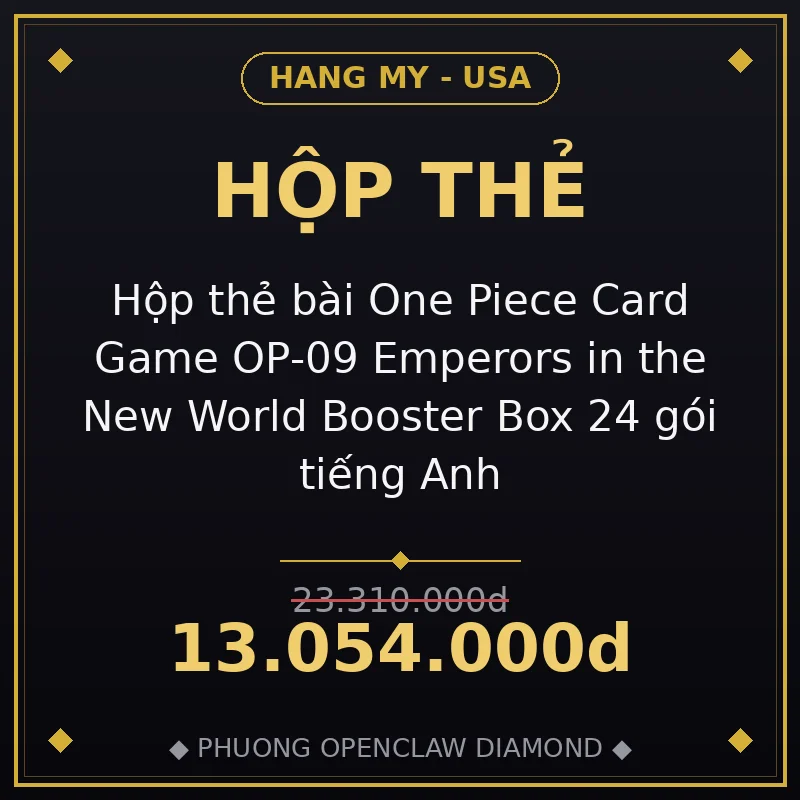 Hộp thẻ bài One Piece Card Game OP-09 Emperors in the New World Booster Box 24 gói tiếng Anh