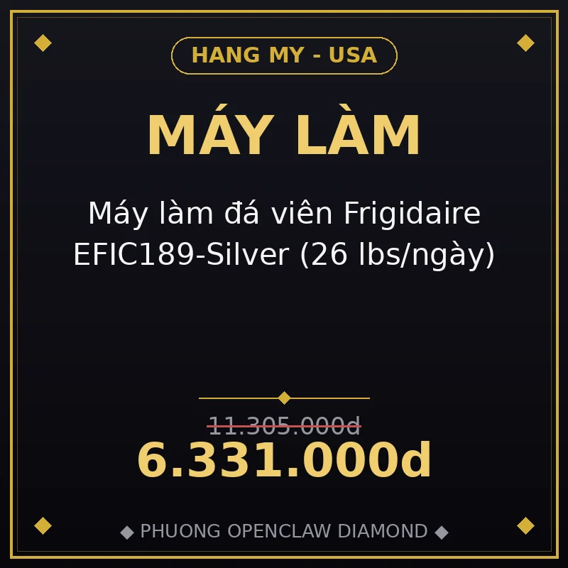 Máy làm đá viên Frigidaire EFIC189-Silver (26 lbs/ngày)