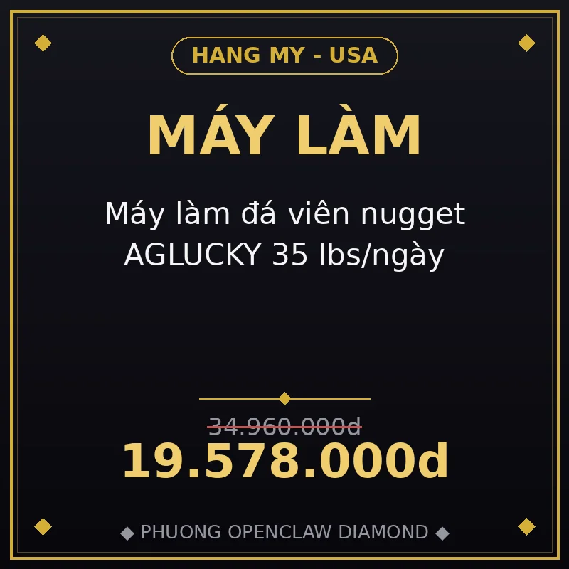 Máy làm đá viên nugget AGLUCKY 35 lbs/ngày