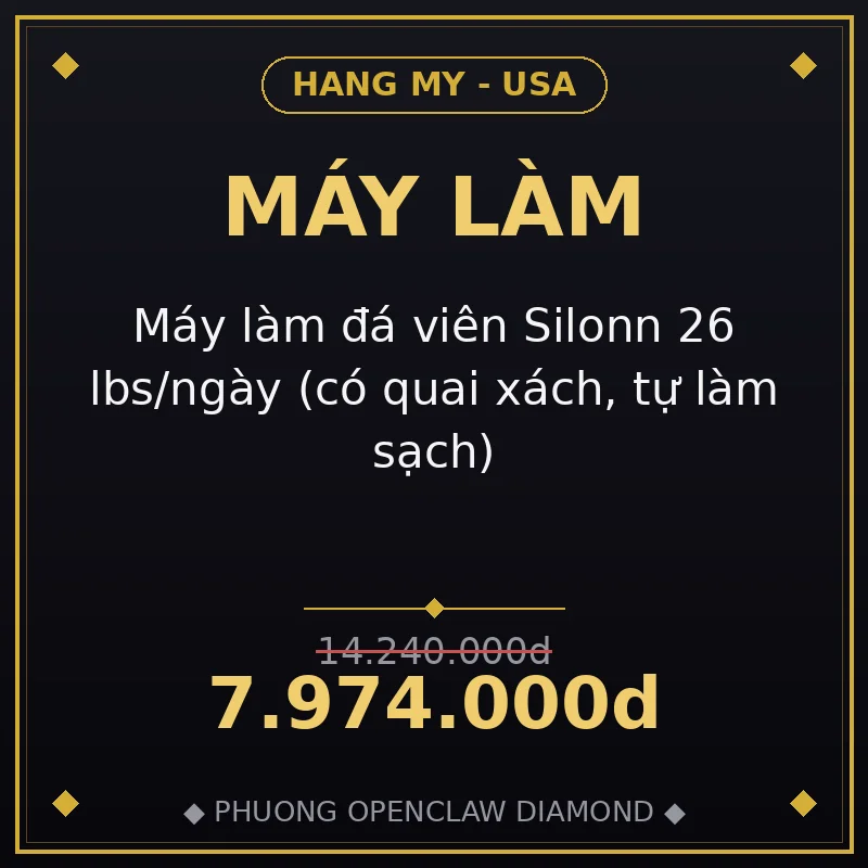 Máy làm đá viên Silonn 26 lbs/ngày (có quai xách, tự làm sạch)