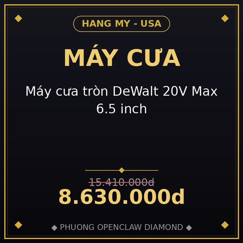 Máy cưa tròn DeWalt 20V Max 6.5 inch