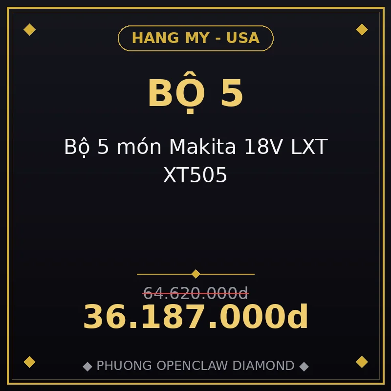 Bộ 5 món Makita 18V LXT XT505