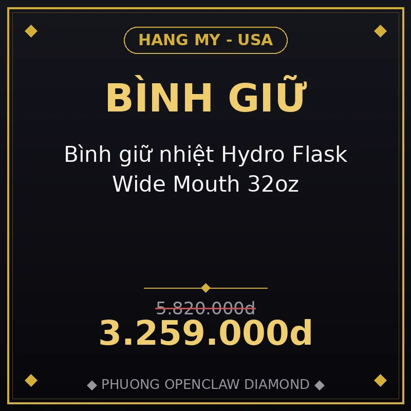 Bình giữ nhiệt Hydro Flask Wide Mouth 32oz