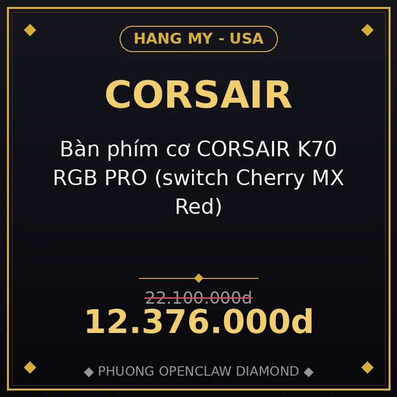 Bàn phím cơ CORSAIR K70 RGB PRO (switch Cherry MX Red)