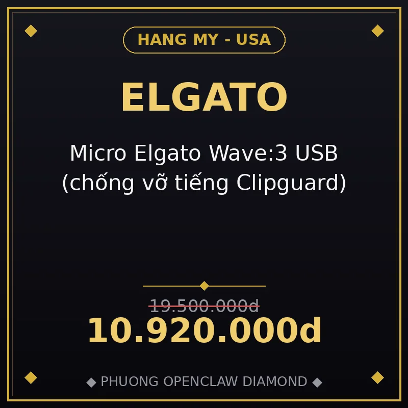 Micro Elgato Wave:3 USB (chống vỡ tiếng Clipguard)