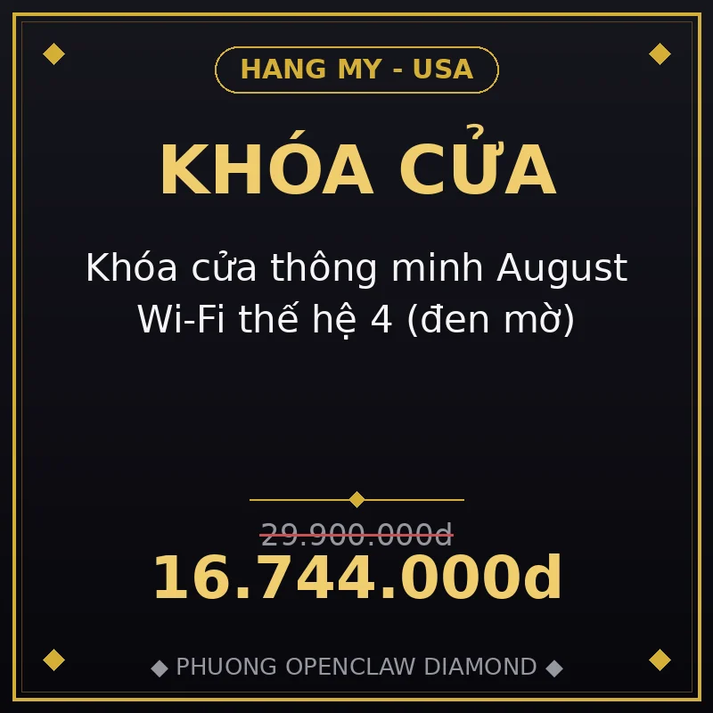 Khóa cửa thông minh August Wi-Fi thế hệ 4 (đen mờ)