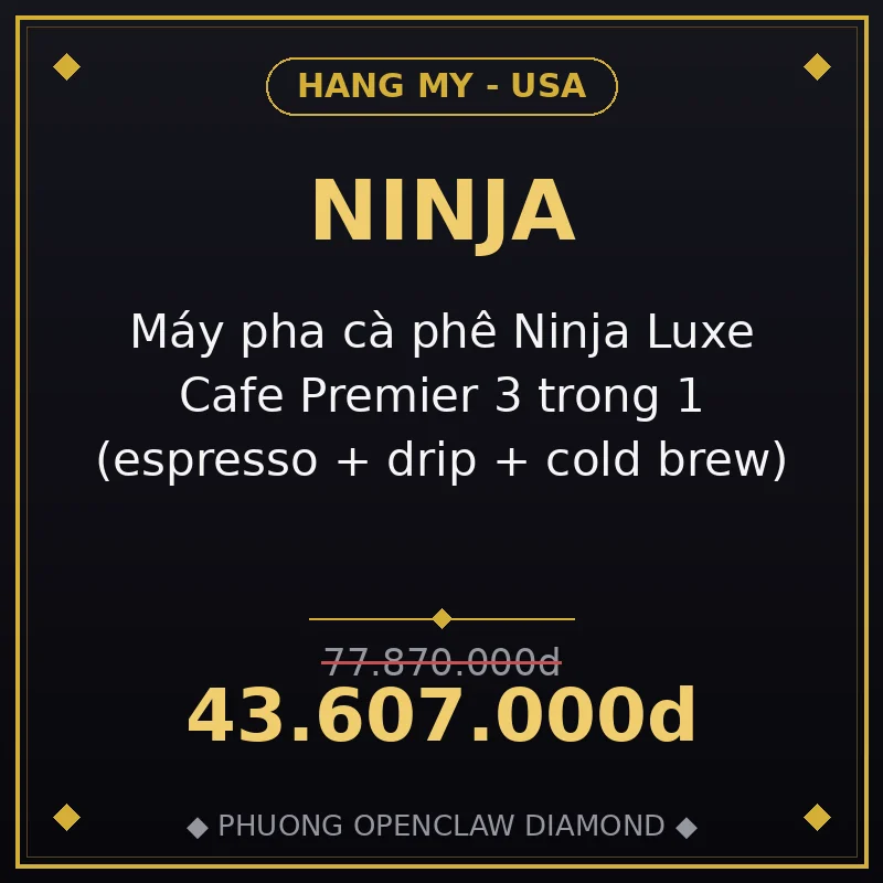 Máy pha cà phê Ninja Luxe Cafe Premier 3 trong 1 (espresso + drip + cold brew)
