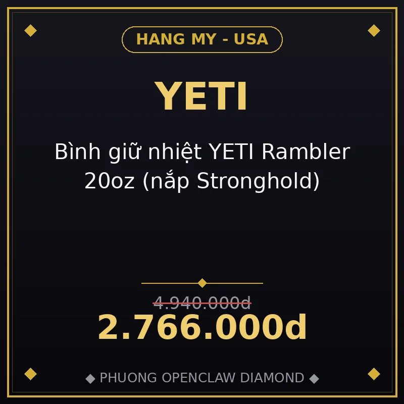 Bình giữ nhiệt YETI Rambler 20oz (nắp Stronghold)