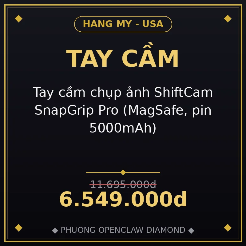 Tay cầm chụp ảnh ShiftCam SnapGrip Pro (MagSafe, pin 5000mAh)