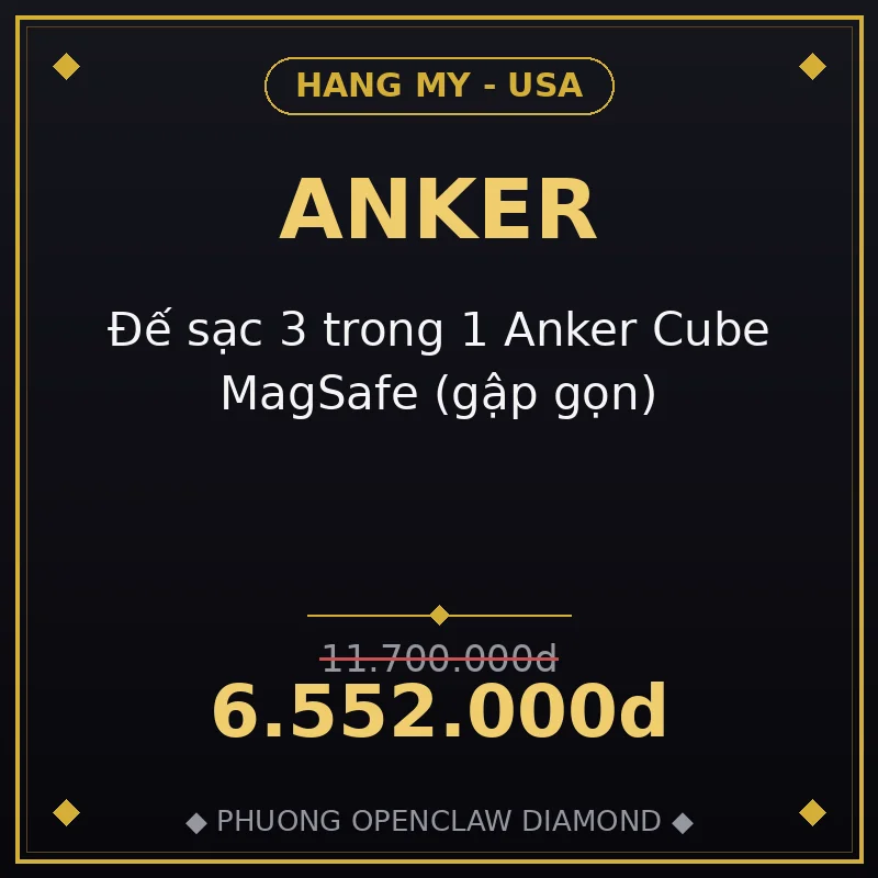 Đế sạc 3 trong 1 Anker Cube MagSafe (gập gọn)