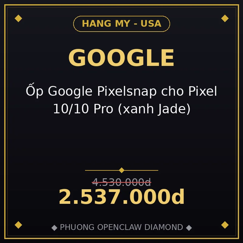 Ốp Google Pixelsnap cho Pixel 10/10 Pro (xanh Jade)