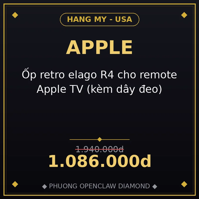 Ốp retro elago R4 cho remote Apple TV (kèm dây đeo)