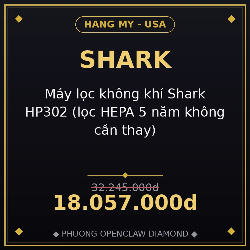 Máy lọc không khí Shark HP302 (lọc HEPA 5 năm không cần thay)