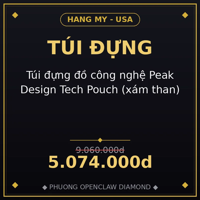 Túi đựng đồ công nghệ Peak Design Tech Pouch (xám than)