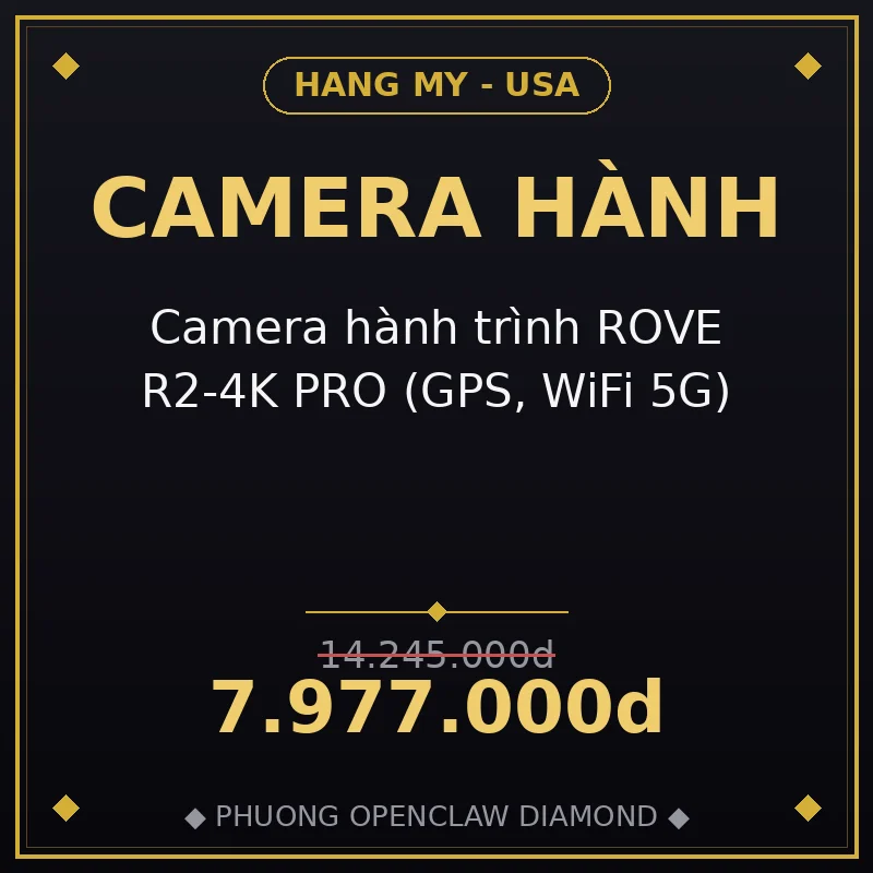 Camera hành trình ROVE R2-4K PRO (GPS, WiFi 5G)