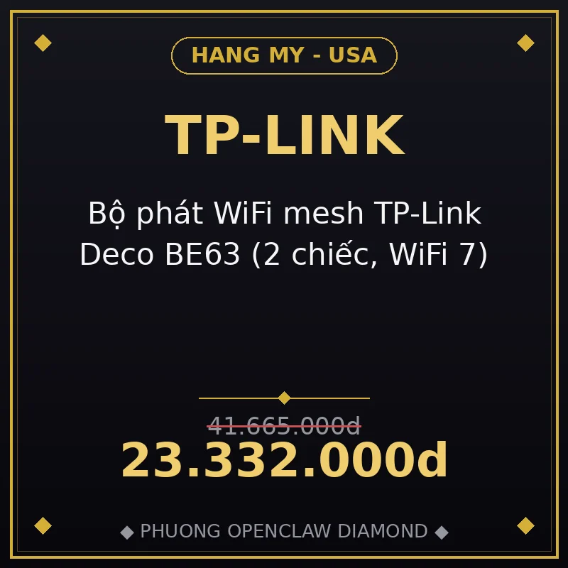 Bộ phát WiFi mesh TP-Link Deco BE63 (2 chiếc, WiFi 7)