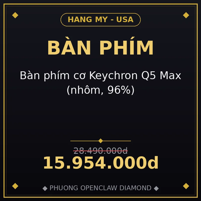 Bàn phím cơ Keychron Q5 Max (nhôm, 96%)