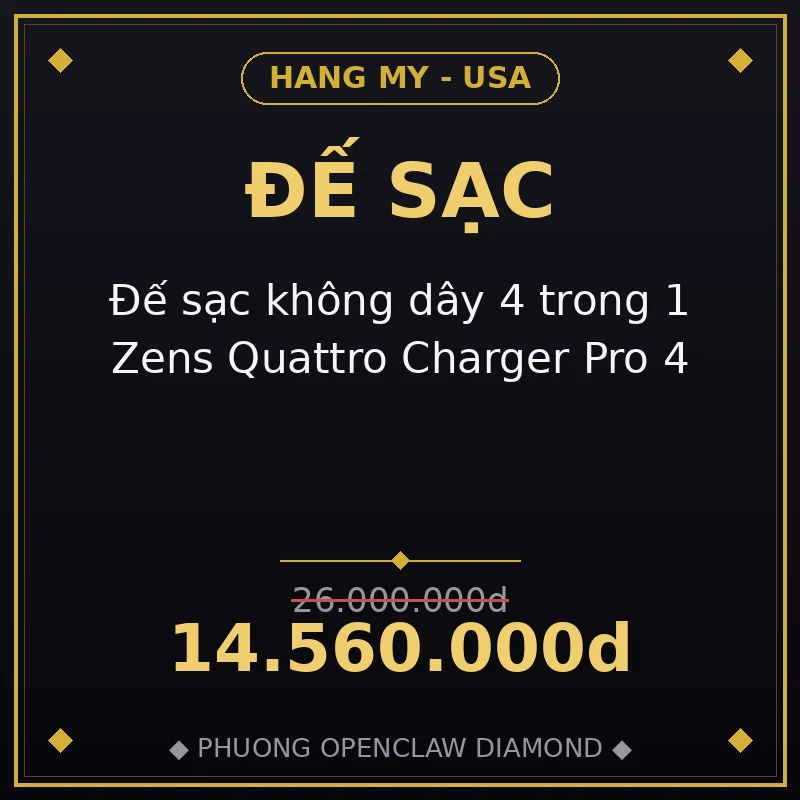 Đế sạc không dây 4 trong 1 Zens Quattro Charger Pro 4
