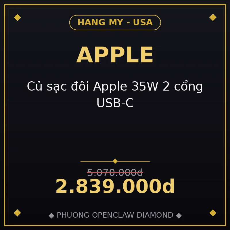 Củ sạc đôi Apple 35W 2 cổng USB-C