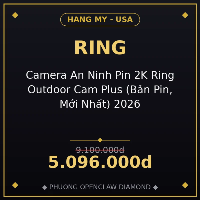 Camera An Ninh Pin 2K Ring Outdoor Cam Plus (Bản Pin, Mới Nhất) 2026
