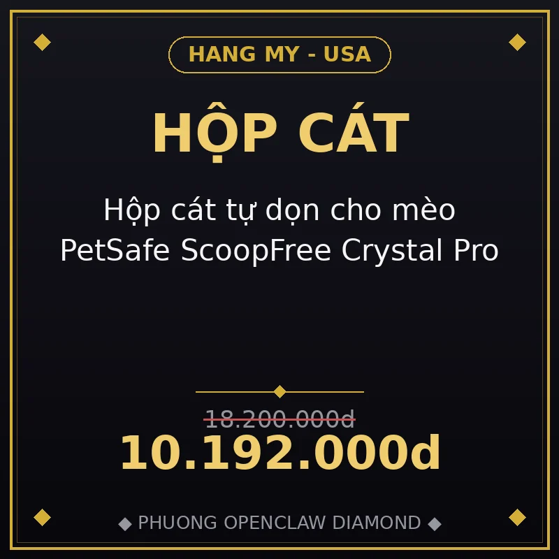 Hộp cát tự dọn cho mèo PetSafe ScoopFree Crystal Pro