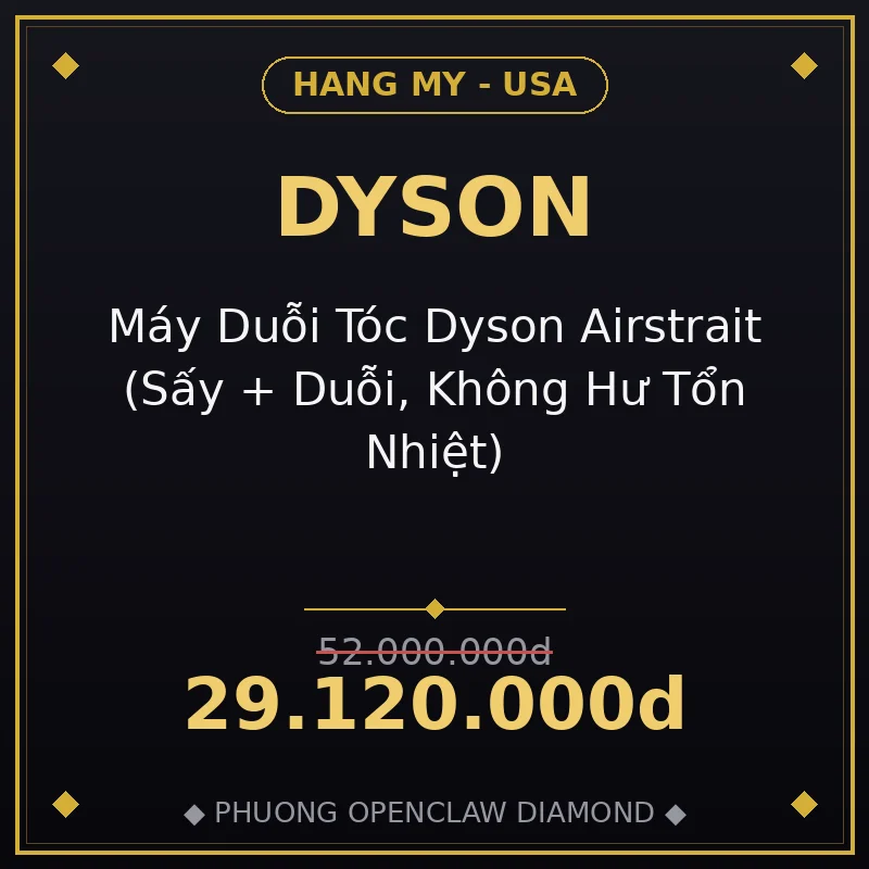 Máy Duỗi Tóc Dyson Airstrait (Sấy + Duỗi, Không Hư Tổn Nhiệt)
