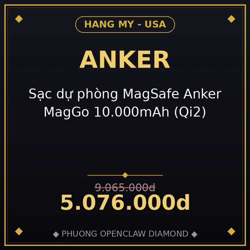 Sạc dự phòng MagSafe Anker MagGo 10.000mAh (Qi2)