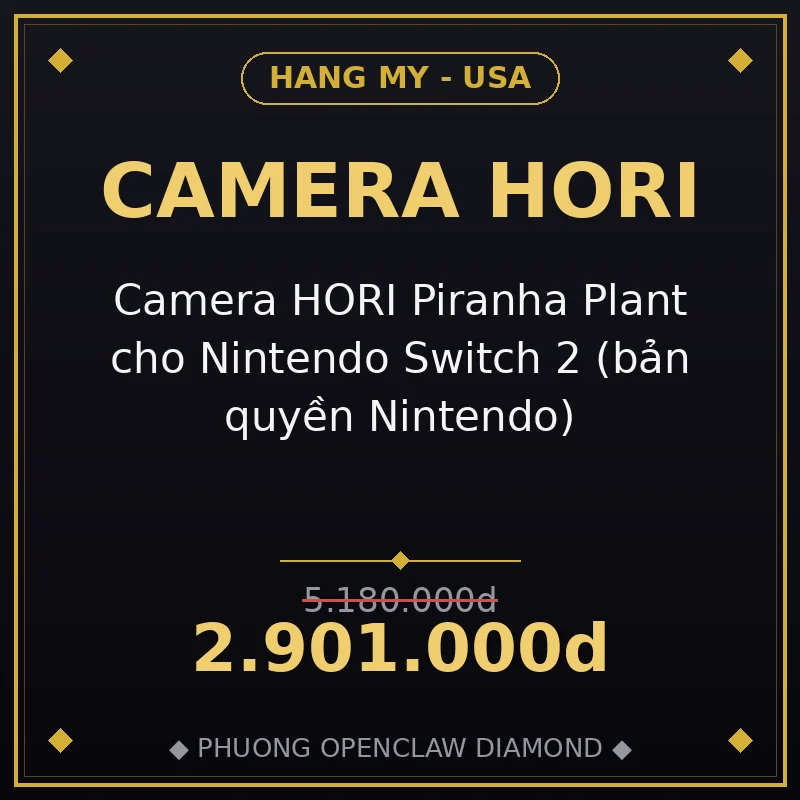Camera HORI Piranha Plant cho Nintendo Switch 2 (bản quyền Nintendo)