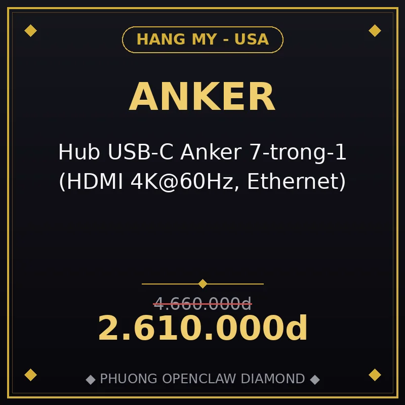 Hub USB-C Anker 7-trong-1 (HDMI 4K@60Hz, Ethernet)