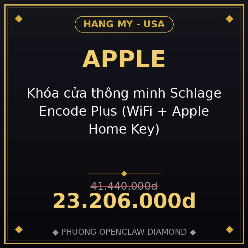 Khóa cửa thông minh Schlage Encode Plus (WiFi + Apple Home Key)