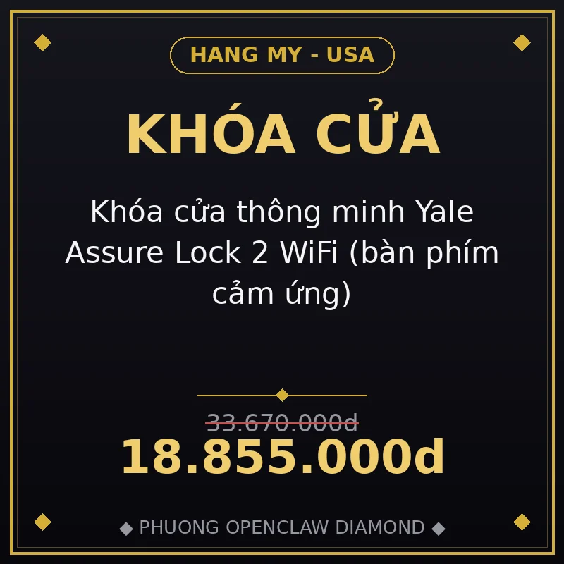 Khóa cửa thông minh Yale Assure Lock 2 WiFi (bàn phím cảm ứng)