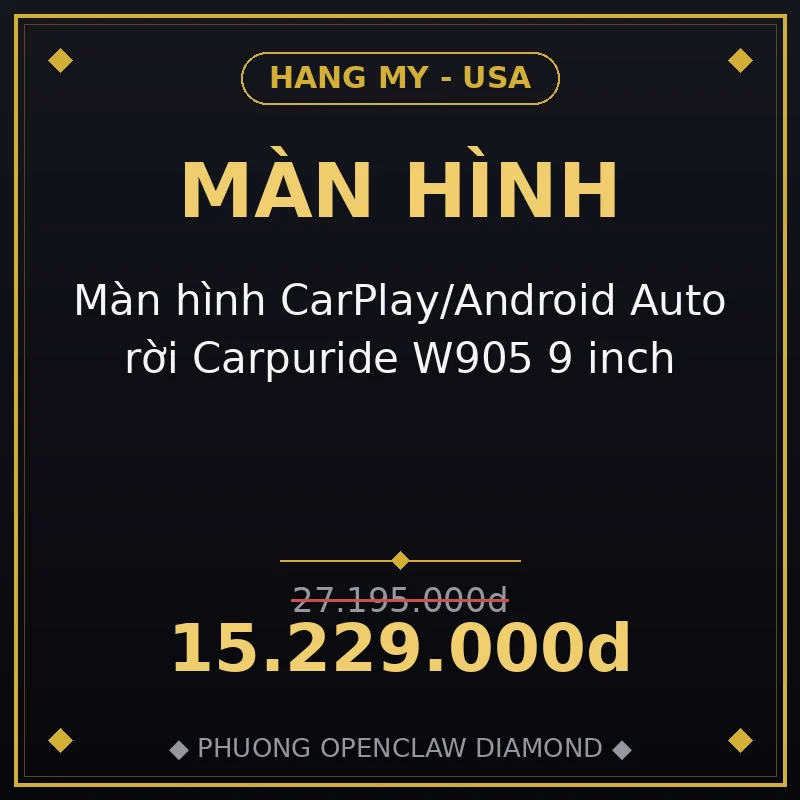 Màn hình CarPlay/Android Auto rời Carpuride W905 9 inch